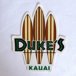 NEW 5.25" DUKE’S KAUAI HAWAII RESTAURANT SURFBOARD VINYL STICKER DECAL